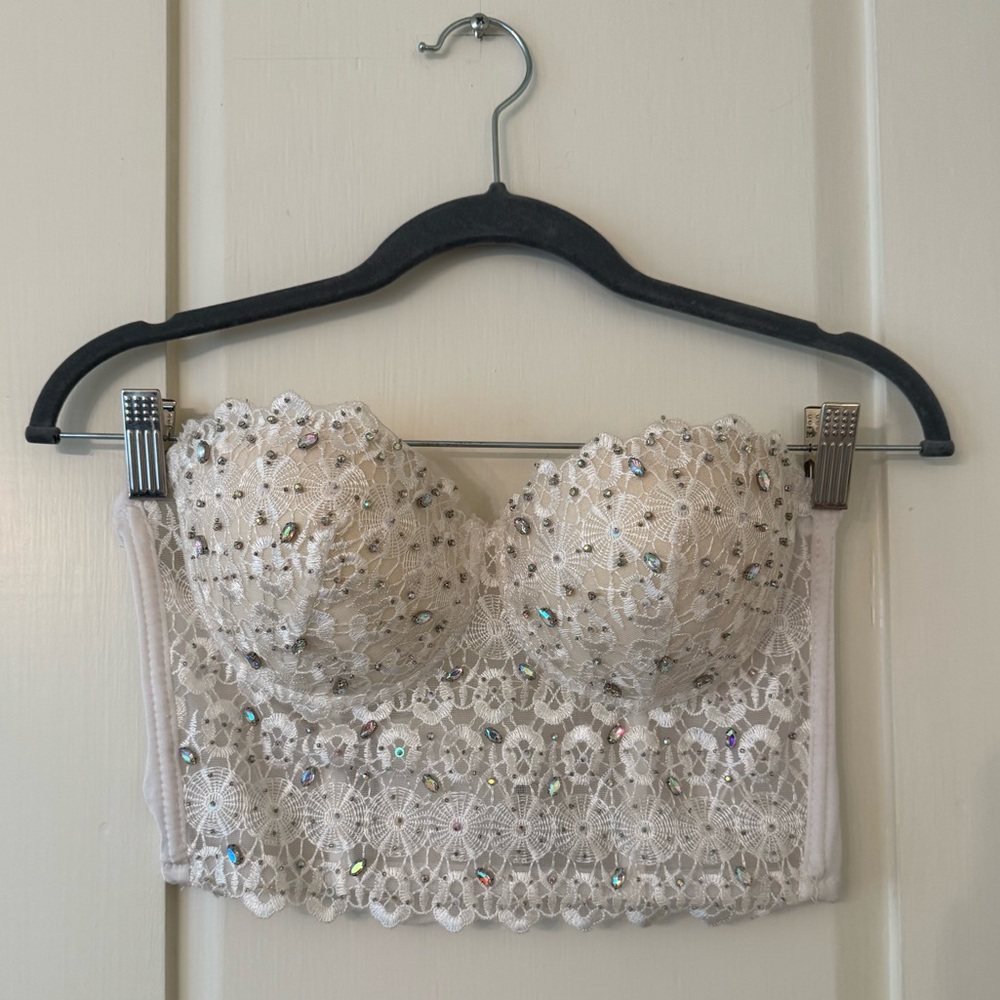 White Corset with Rhinestones